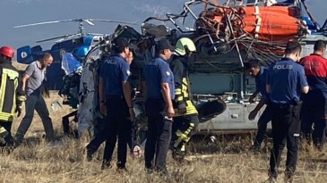 Denizli’de yangın söndürme helikopteri düştü